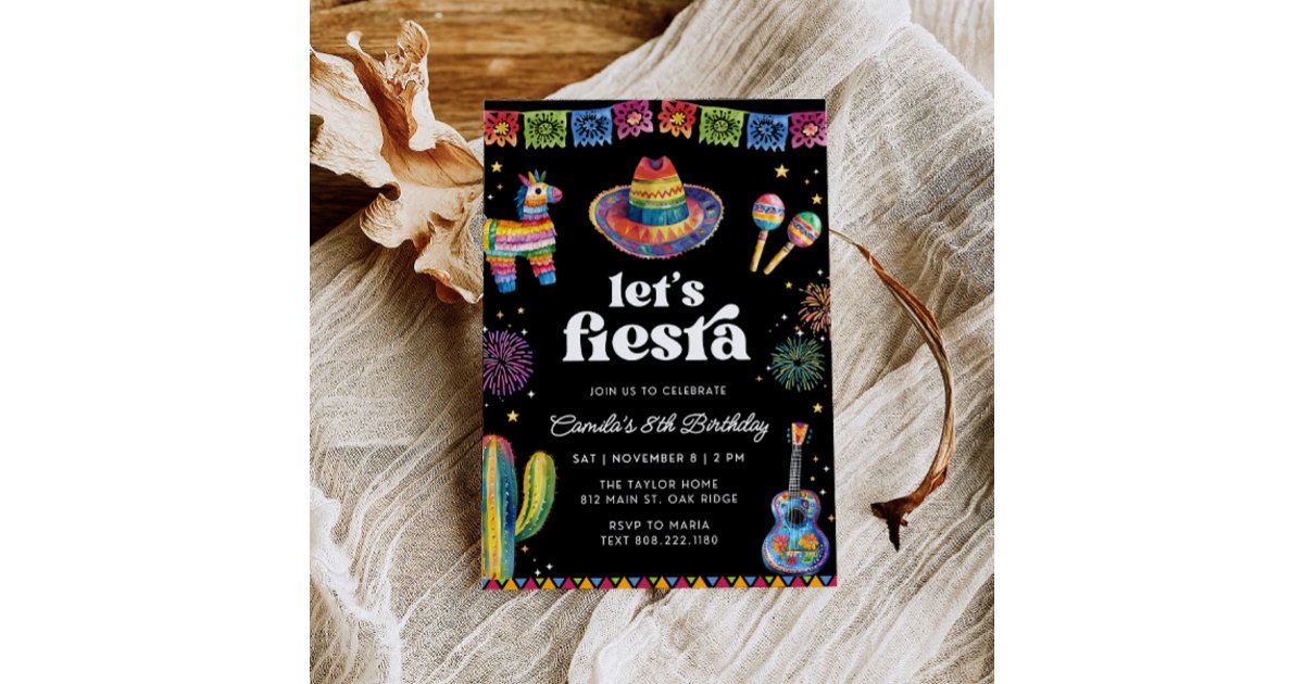 Feista Invitation Fiesta Birthday Invitation | Zazzle