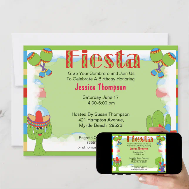 Fiesta Birthday Invitation Zazzle