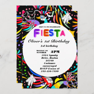 Fiesta Birthday Invitation Chalkboard Mexican