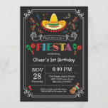 Fiesta Birthday Invitation Chalkboard Mexican<br><div class="desc">Fiesta Birthday Invitation. Mexican theme Birthday Party Invitation. Cinco de Mayo. First 1st Birthday,  Any Ages. Colorful Mexican Festive Party Elements. For further customization,  please click the "Customize it" button and use our design tool to modify this template.</div>