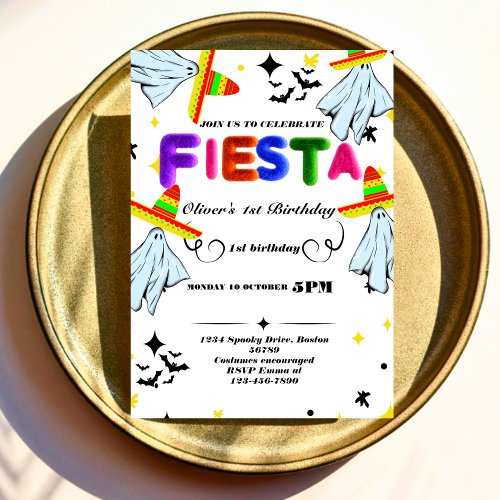 Fiesta Birthday Invitation Chalkboard Mexican