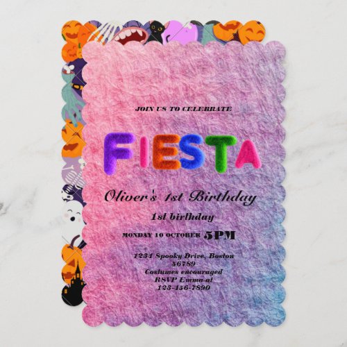 Fiesta Birthday Invitation Chalkboard Mexican