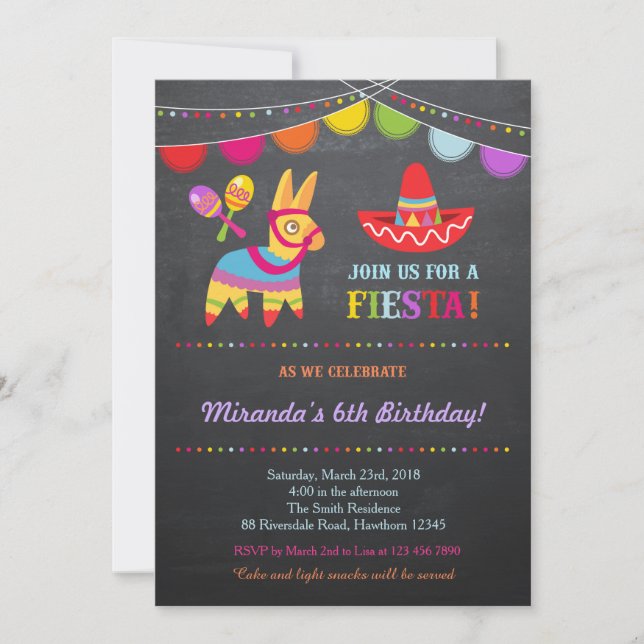 Fiesta Birthday Invitation / Fiesta Invitation (Front)