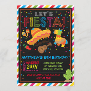 Fiesta Birthday Invitation Fiesta Party