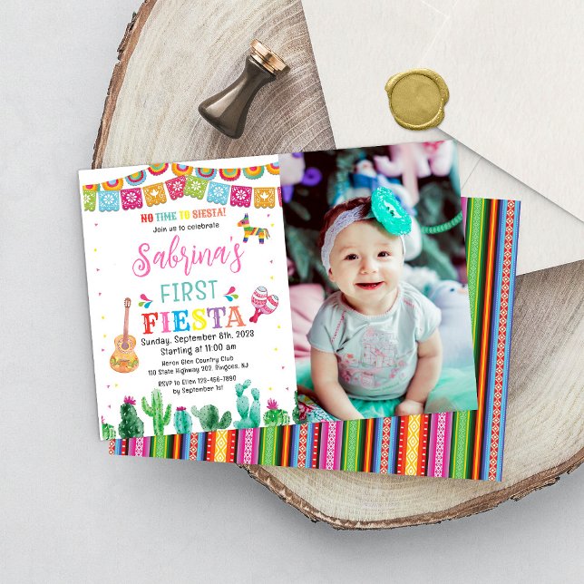 Fiesta Birthday Invitation Girl Mexican Cactus (Creator Uploaded)