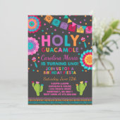 Fiesta Birthday Invitation Holy Guacamole Party (Standing Front)