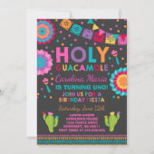 Fiesta Birthday Invitation Holy Guacamole Party (Front)