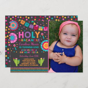 Fiesta Birthday Invitation Holy Guacamole Party
