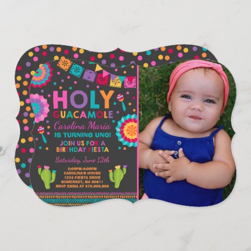 Fiesta Birthday Invitation Holy Guacamole Party