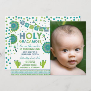 Fiesta Birthday Invitation Holy Guacamole Party