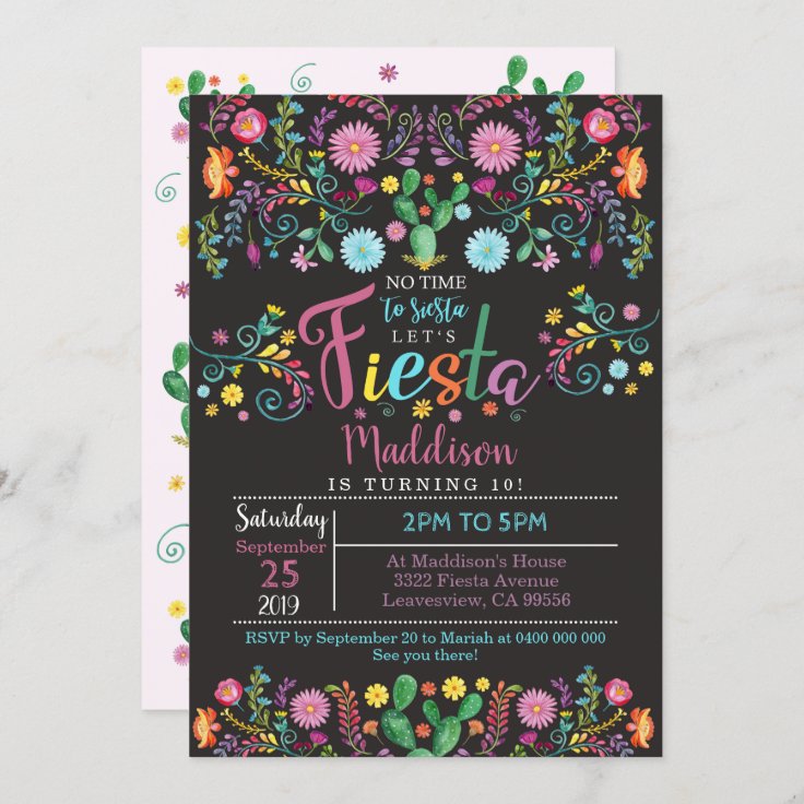 Fiesta Birthday Invitation Mexican Birthday | Zazzle