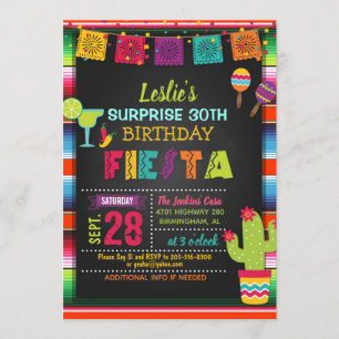 Fiesta Birthday Invitation - Sarape Border