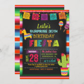 Fiesta Birthday Invitation with Pinata (Front/Back)