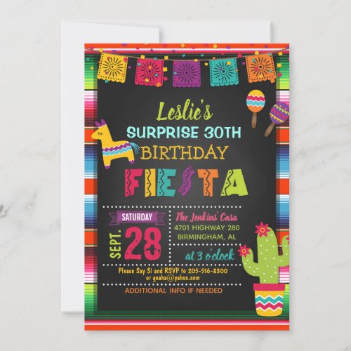 Fiesta Birthday Invitation with Pinata