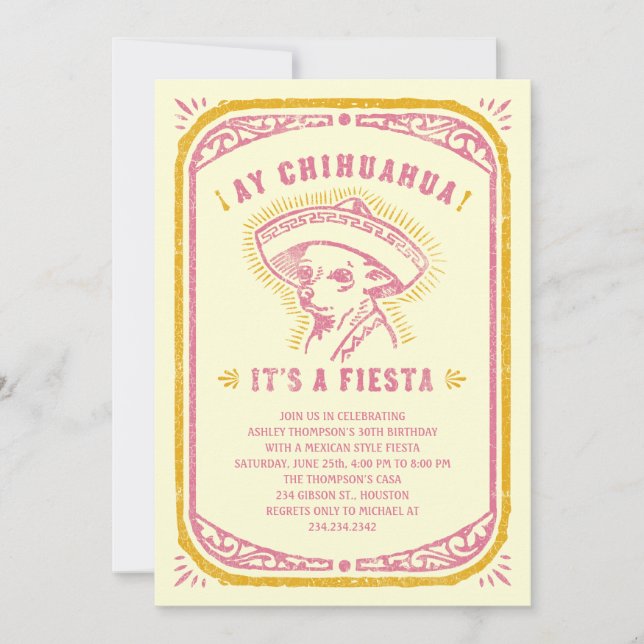 Fiesta Birthday Invitations (Front)