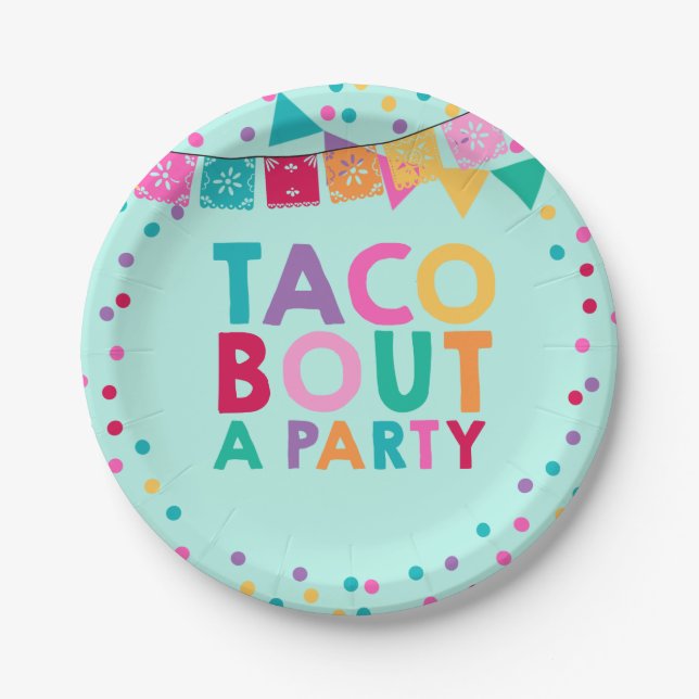 Fiesta Birthday Paper Plate 7" Taco Bout A Party (Front)