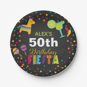 Fiesta Birthday Paper Plate - Customize Name/Year