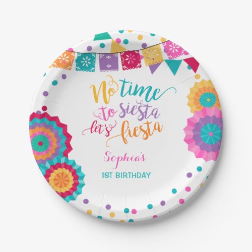 Fiesta Birthday Paper Plate No Time To Siesta