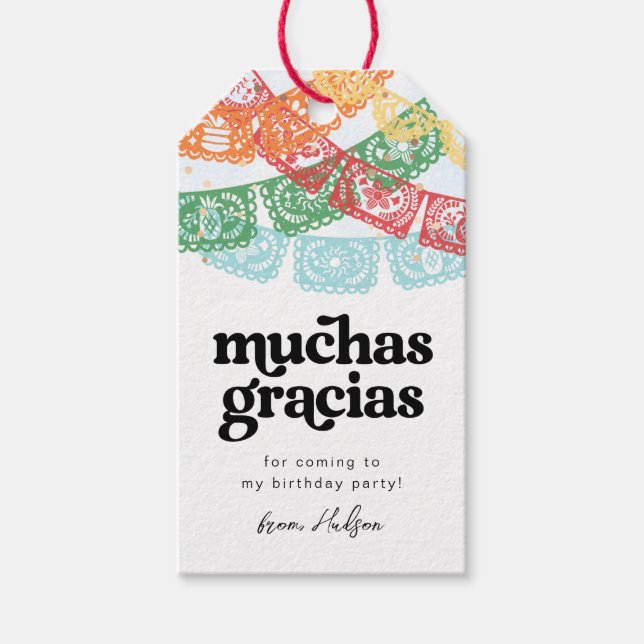Fiesta Birthday Party Favor Tag (Front)