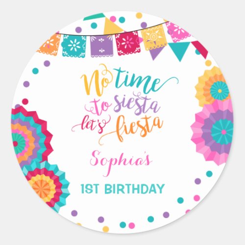 Fiesta Birthday Party Favor Tag Sticker Seal