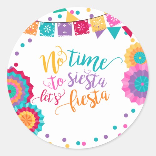 Fiesta Birthday Party Favor Tag Sticker Seal