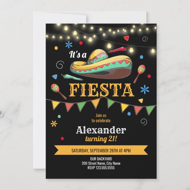 Fiesta Birthday Party Invitation (Front)