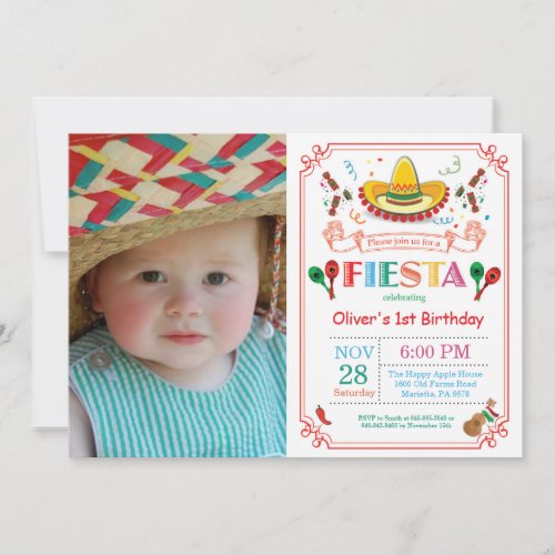 Fiesta Birthday Party Invitation Mexican