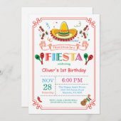Fiesta Birthday Party Invitation Mexican (Front/Back)