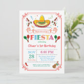 Fiesta Birthday Party Invitation Mexican (Standing Front)