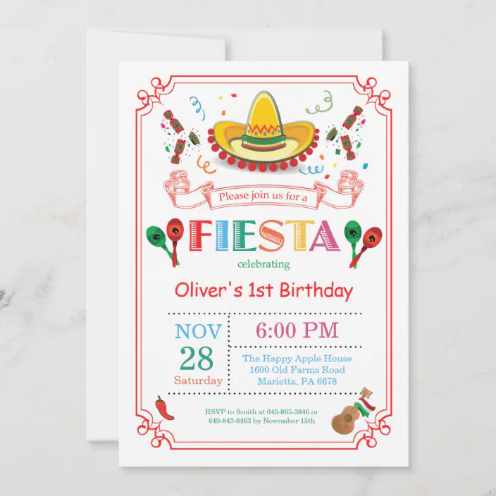 Mexican Fiesta Party Fiesta Invitation Mexican Fiesta Birthday Invitation Mexican Birthday Invitation ANY AGE Cinco de Mayo
