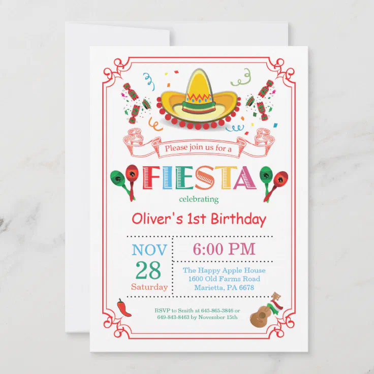 mexican birthday party invitations