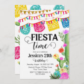 Fiesta Birthday Party Invitation Mexican theme (Front/Back)