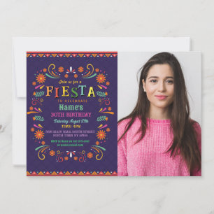 Fiesta Birthday Party Invite Mexican Photo Mexico
