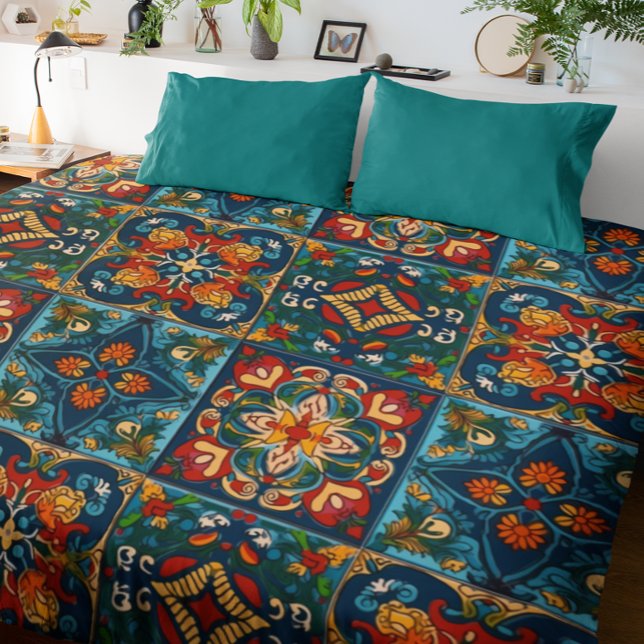 Fiesta Birthday Party Mexican Talavera  Duvet Cover (Creator Uploaded)