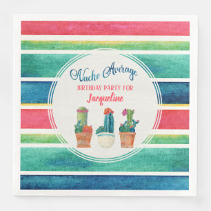 Fiesta Birthday Party Nacho Average Cactus Pots Paper Dinner Napkins