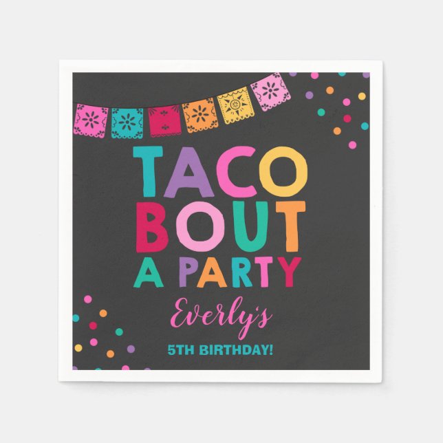 Fiesta Birthday Party Napkin Taco Bout A Party (Front)