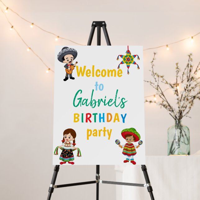 Fiesta Birthday Party welcome sign (In Situ (Stand))