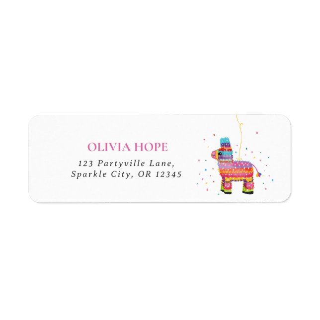 Fiesta Birthday Return Address Label (Front)