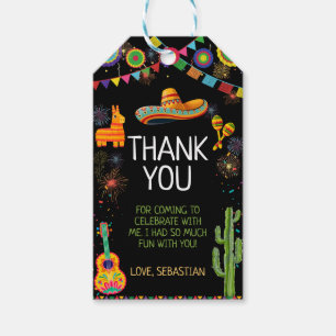 Fiesta Birthday Thank You Gift Tags