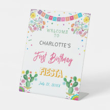 Fiesta Birthday, Welcome Pedestal Sign