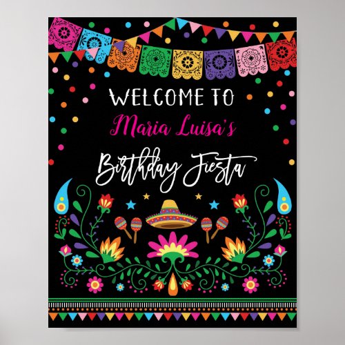 Fiesta Birthday Welcome Poster Cinco de Mayo
