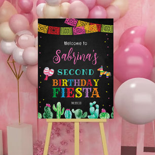Fiesta Birthday Welcome Sign Poster