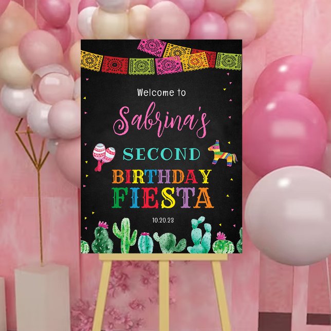 Fiesta Birthday Welcome Sign Poster (Creator Uploaded)