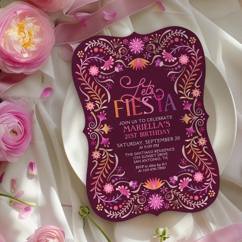 Fiesta Birthday Women Invitation