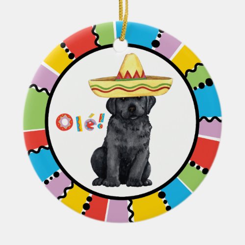 Fiesta Black Lab Ceramic Ornament