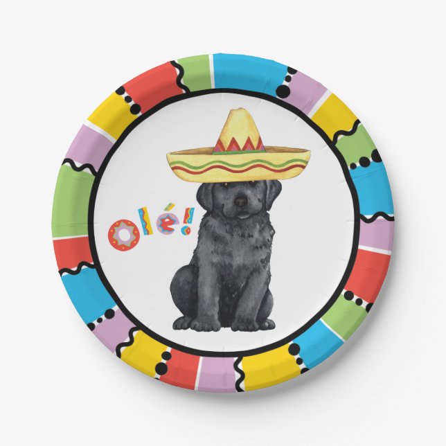 Fiesta Black Lab Paper Plates (Front)