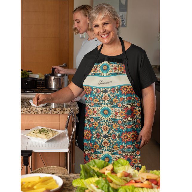 Fiesta Blooms, customizable Apron (Creator Uploaded)