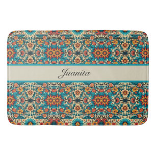 Fiesta Blooms customizable Bath Mat