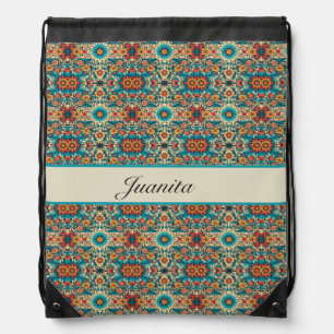 Fiesta Blooms, customizable Drawstring Bag