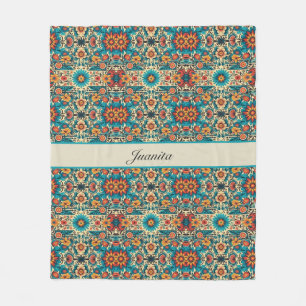 Fiesta Blooms, customizable Fleece Blanket